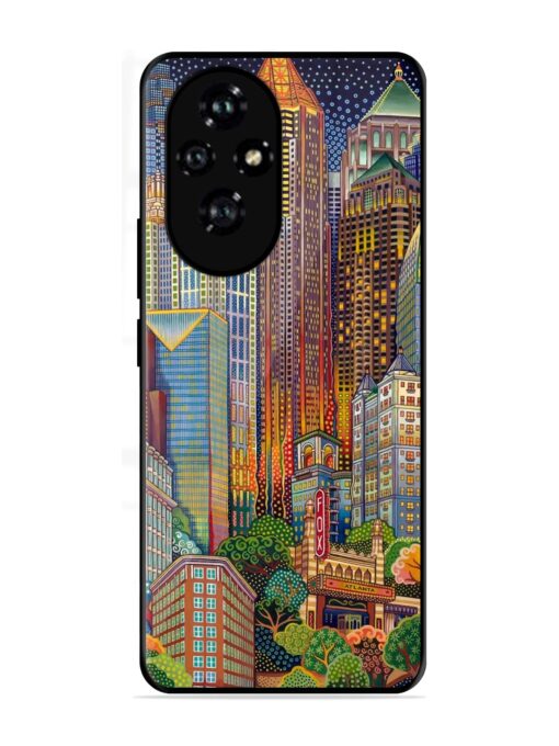 Cityscapes Art Glossy Metal Phone Cover for Honor 200 (5G)