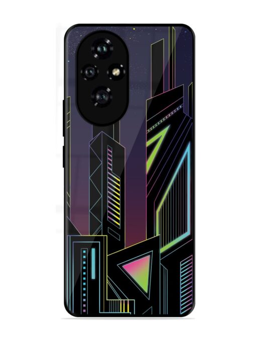 Neon Dreamscape Glossy Metal Phone Cover for Honor 200 (5G)