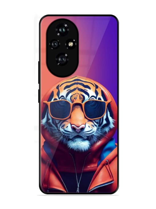 Tiger Animation Glossy Metal Phone Cover for Honor 200 (5G)