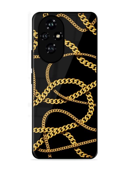 Decorative Golde Chain Glossy Metal Phone Cover for Honor 200 (5G)