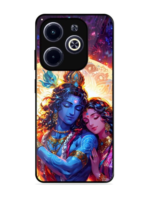 Radha Krishna Art Glossy Metal Phone Cover for Infinix Hot 40I