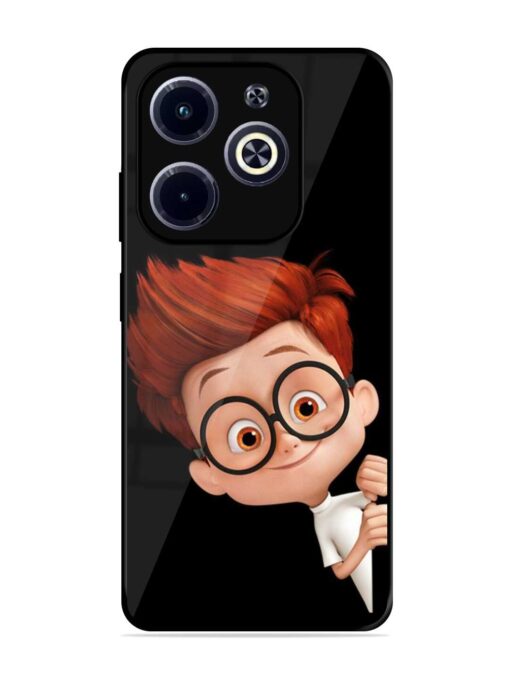 Smart Boy Cartoon Glossy Metal Phone Cover for Infinix Hot 40I