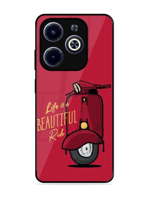 Life Is Beautiful Rides Glossy Metal Phone Cover for Infinix Hot 40I