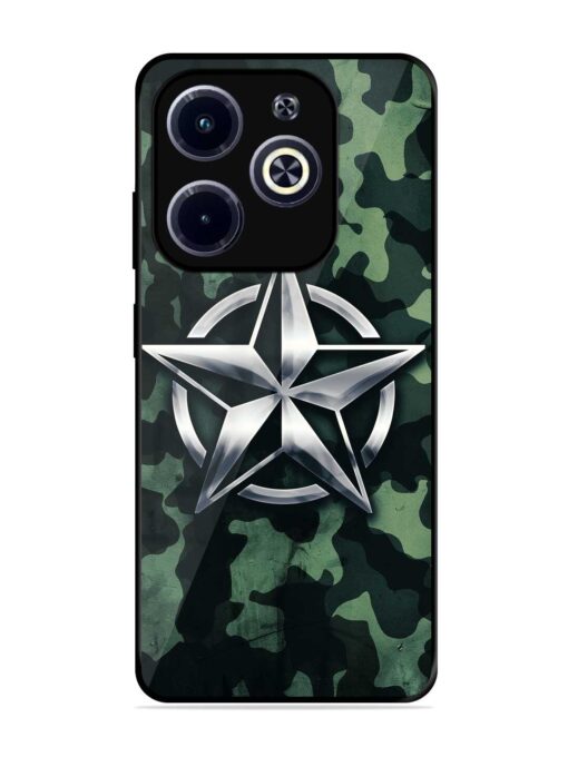 Indian Army Star Design Glossy Metal Phone Cover for Infinix Hot 40I