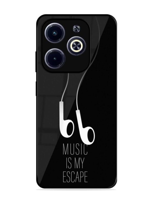 Music Is My Escape Glossy Metal Phone Cover for Infinix Hot 40I