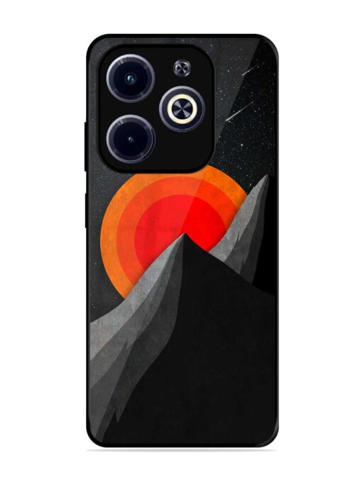 Black Mountain Glossy Metal Phone Cover for Infinix Hot 40I