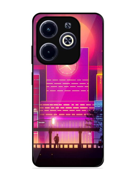 Clock Tower Glossy Metal TPU Phone Cover for Infinix Hot 40I