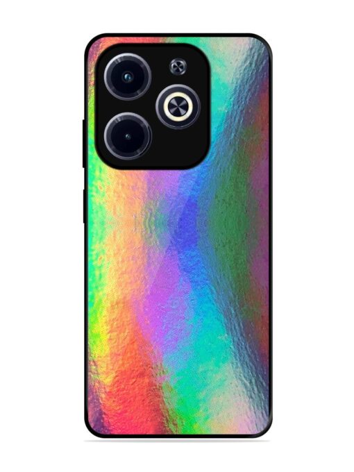 Colorful Holographic Background Glossy Metal TPU Phone Cover for Infinix Hot 40I