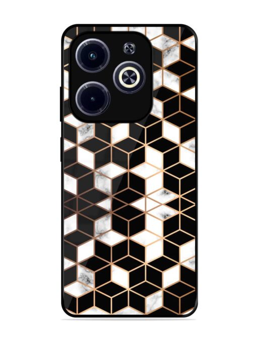 Vector Marble Texture Glossy Metal Phone Cover for Infinix Hot 40I