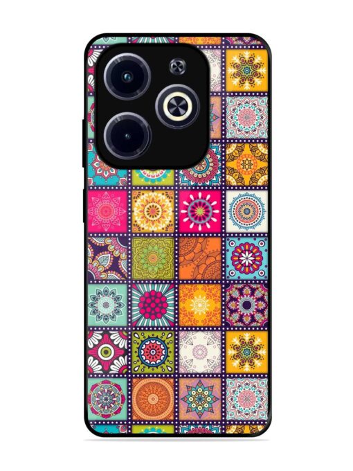 Seamless Pattern Vintage Glossy Metal Phone Cover for Infinix Hot 40I