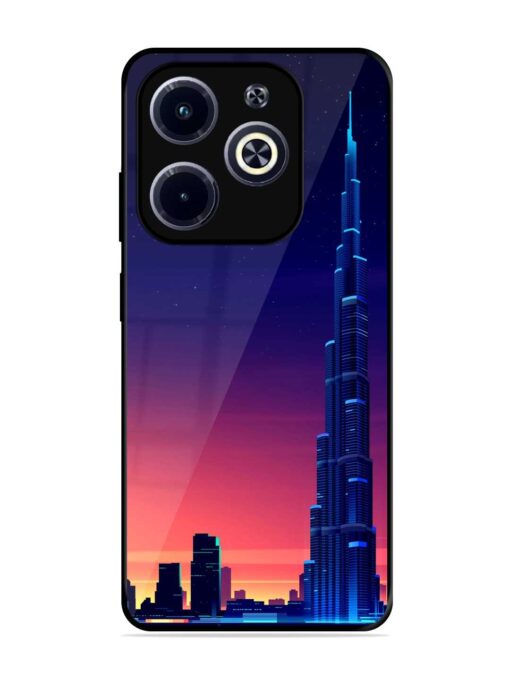 Burj Khalifa Abstract Glossy Metal Phone Cover for Infinix Hot 40I