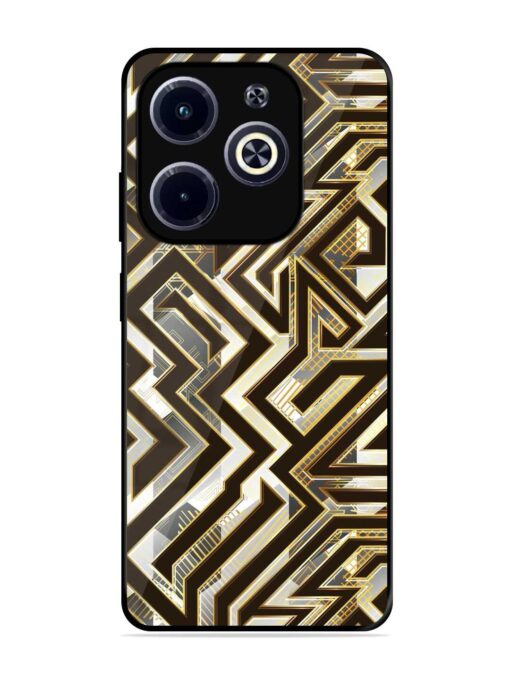 Technology Geometric Seamless Glossy Metal Phone Cover for Infinix Hot 40I