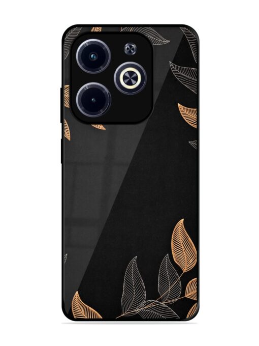 Foliage Art Glossy Metal Phone Cover for Infinix Hot 40I