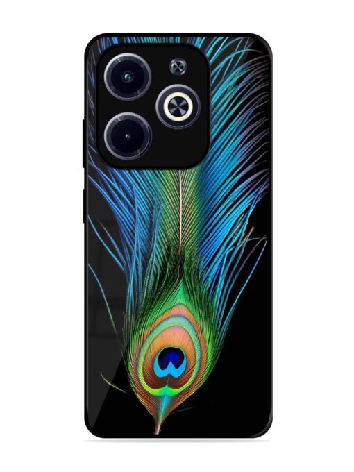 Peacock Feather Glossy Metal TPU Phone Cover for Infinix Hot 40I