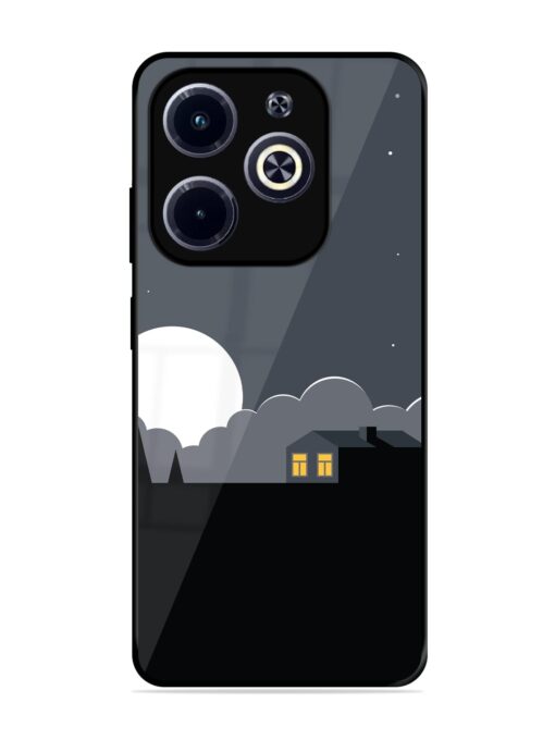 Full Moon Vector Art Glossy Metal Phone Cover for Infinix Hot 40I