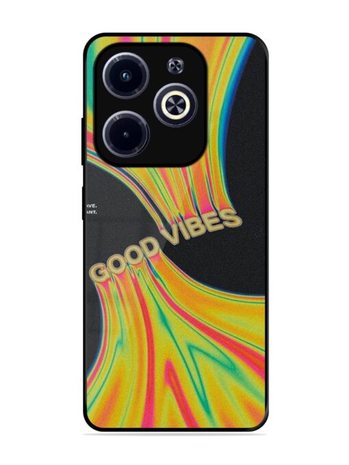 Good Vibes Glossy Metal Phone Cover for Infinix Hot 40I