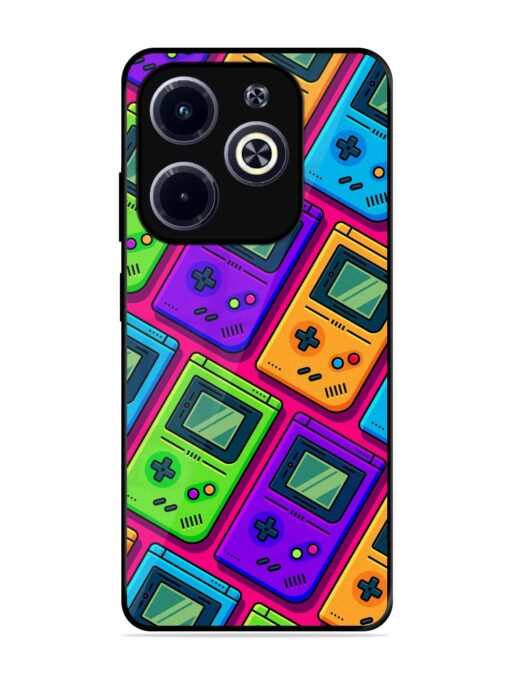 Game Seamless Pattern Glossy Metal Phone Cover for Infinix Hot 40I