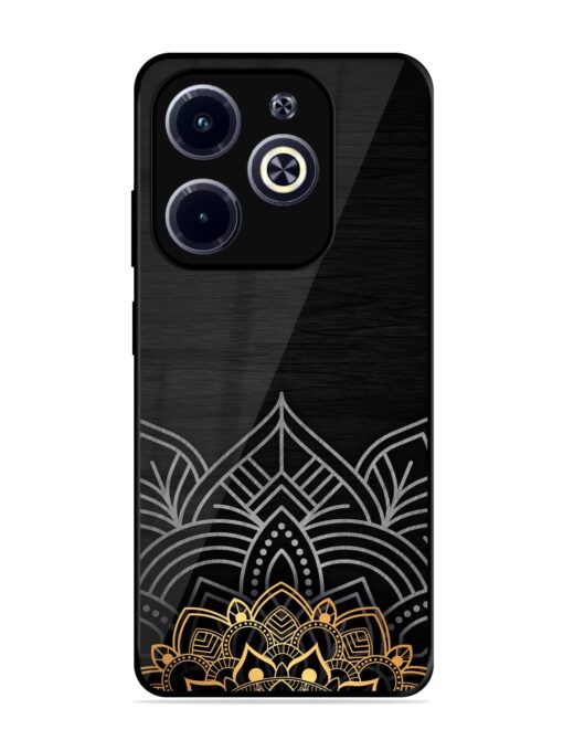 Decorative Golden Pattern Glossy Metal Phone Cover for Infinix Hot 40I