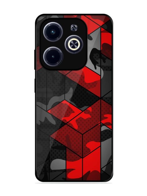 Royal Red Camouflage Pattern Glossy Metal Phone Cover for Infinix Hot 40I