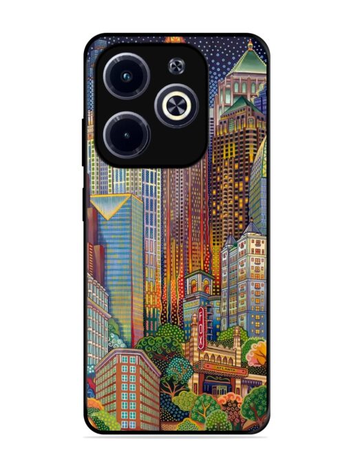 Cityscapes Art Glossy Metal Phone Cover for Infinix Hot 40I