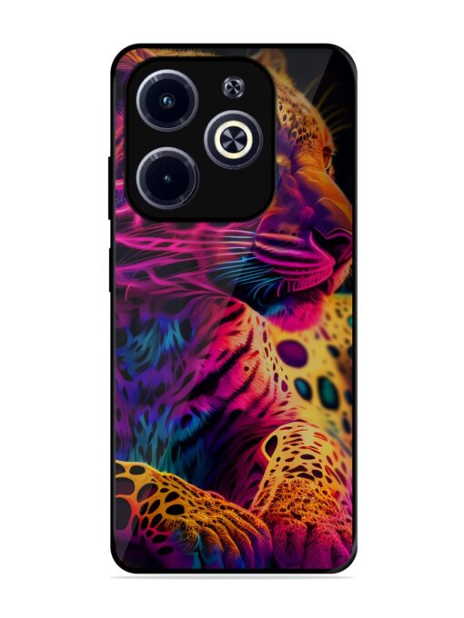 Leopard Art Glossy Metal Phone Cover for Infinix Hot 40I