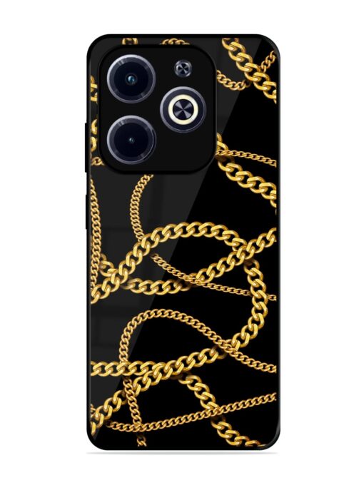 Decorative Golde Chain Glossy Metal Phone Cover for Infinix Hot 40I