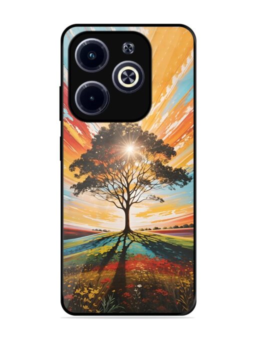 Abstract Tree Colorful Art Glossy Metal Phone Cover for Infinix Hot 40I