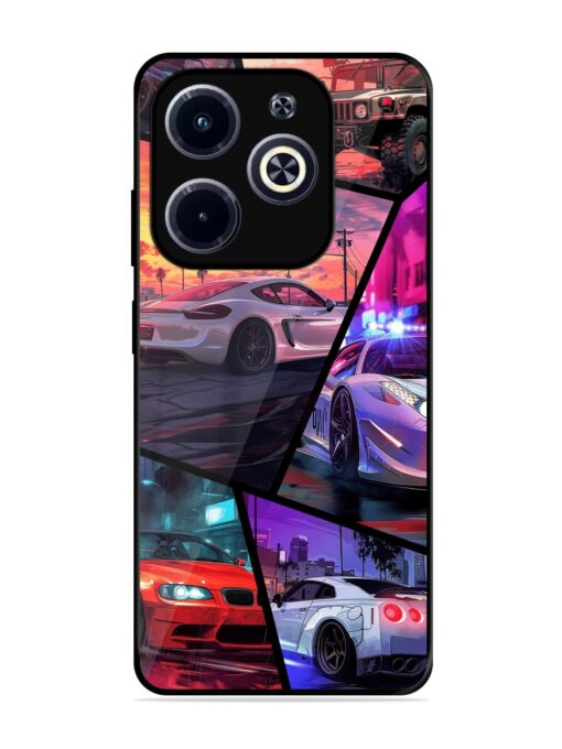 Ride In Pixels Glossy Metal Phone Cover for Infinix Hot 40I