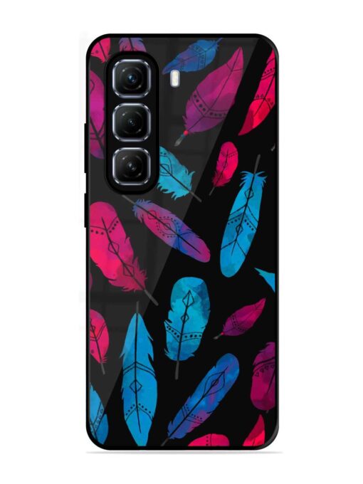 Feather Art Glossy Metal Phone Cover for Infinix Hot 50 (5G)