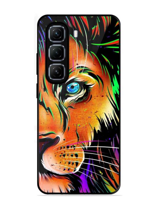 Colorful Lion Design Glossy Metal TPU Phone Cover for Infinix Hot 50 (5G)