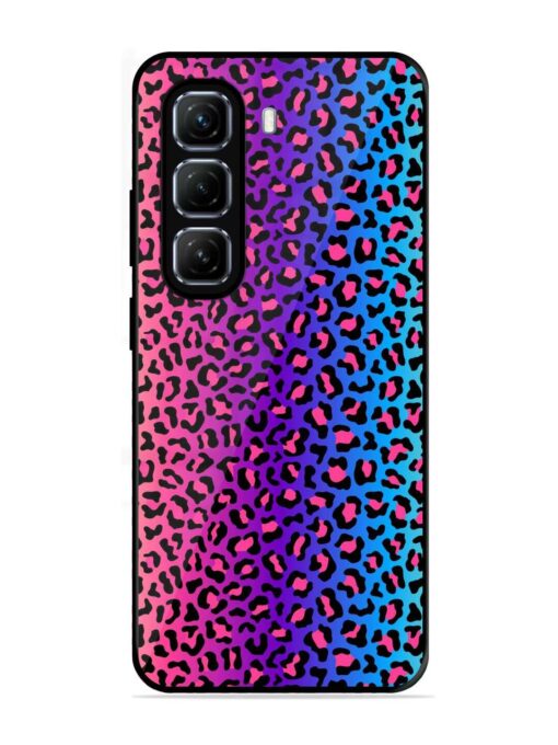 Colorful Leopard Seamless Glossy Metal Phone Cover for Infinix Hot 50 (5G)