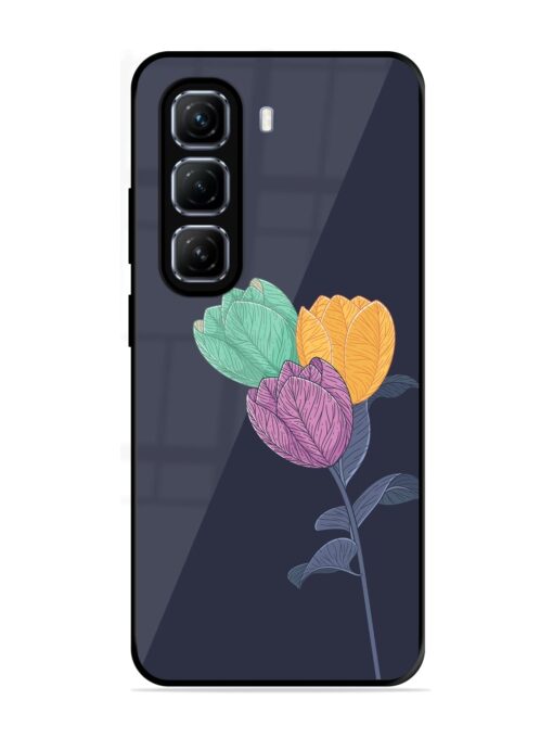 Flower Vector Glossy Metal Phone Cover for Infinix Hot 50 (5G)