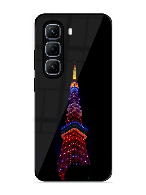 Eiffel Tower Night View Glossy Metal Phone Cover for Infinix Hot 50 (5G)