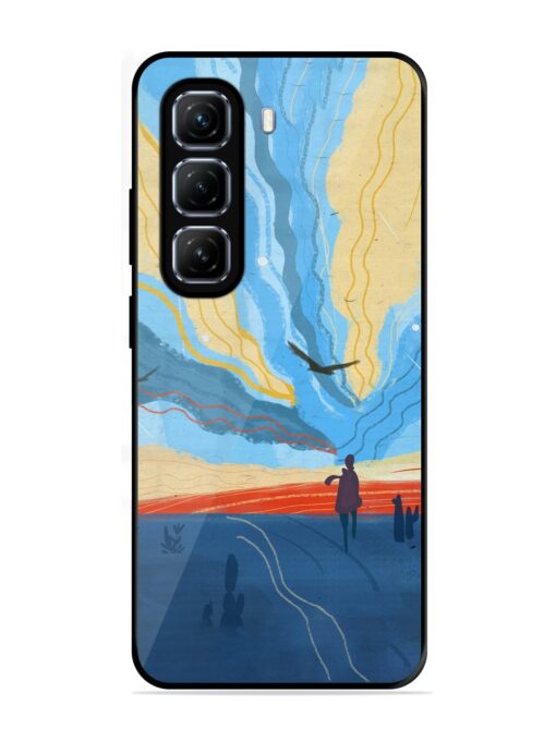 Minimal Abstract Landscape Glossy Metal Phone Cover for Infinix Hot 50 (5G)