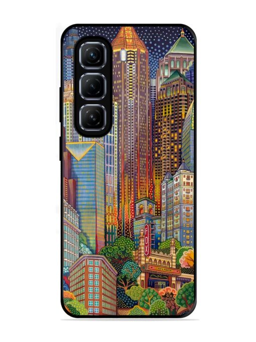 Cityscapes Art Glossy Metal Phone Cover for Infinix Hot 50 (5G)