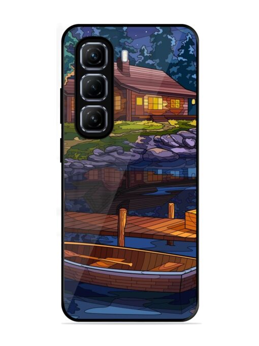 Village Night Scene Glossy Metal Phone Cover for Infinix Hot 50 (5G)