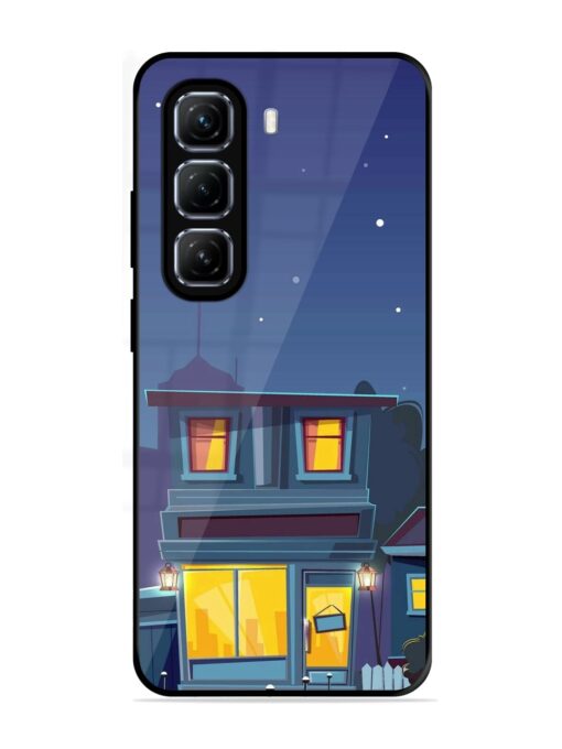 Vector Night House Glossy Metal Phone Cover for Infinix Hot 50 (5G)