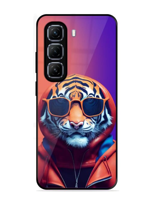 Tiger Animation Glossy Metal Phone Cover for Infinix Hot 50 (5G)