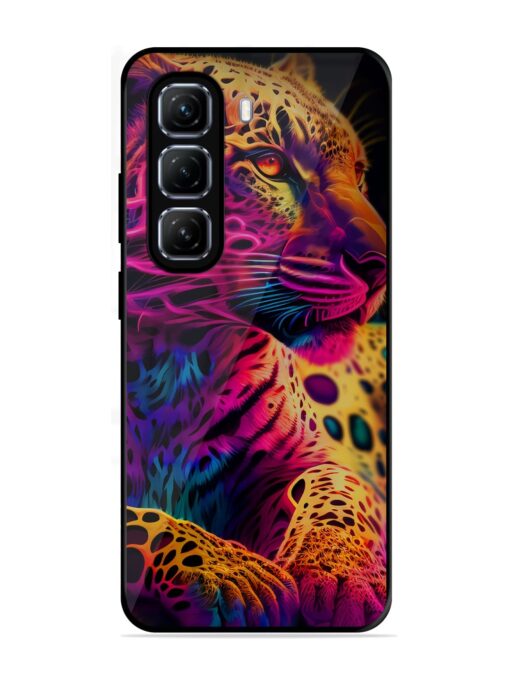 Leopard Art Glossy Metal Phone Cover for Infinix Hot 50 (5G)