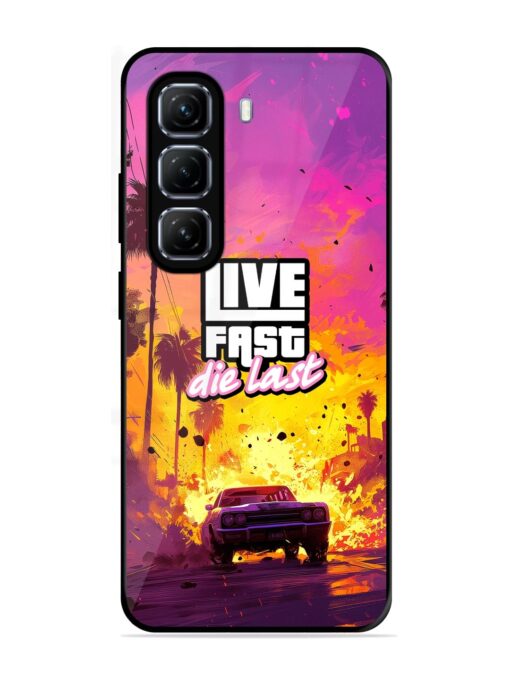 Live Fast Glossy Metal Phone Cover for Infinix Hot 50 (5G)