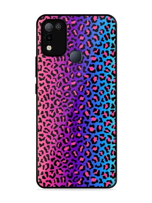 Colorful Leopard Seamless Glossy Metal Phone Cover for Infinix Smart 5