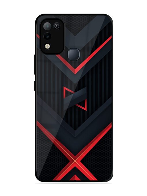 Red Gray Abstract Glossy Metal Phone Cover for Infinix Smart 5