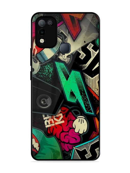 Graffiti Art Glossy Metal Phone Cover for Infinix Smart 5