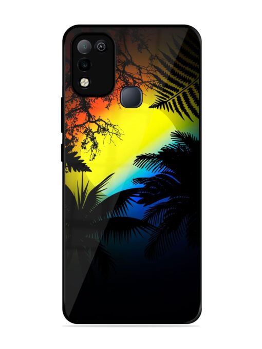 Colorful Sunset With Palm Trees Glossy Metal Phone Cover for Infinix Smart 5