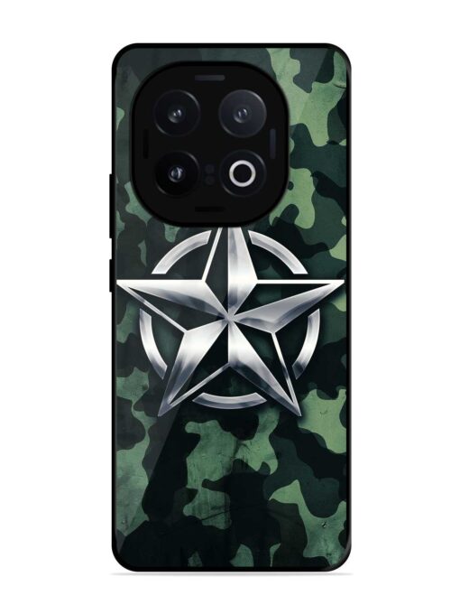 Indian Army Star Design Glossy Metal Phone Cover for Iqoo 13 (5G)