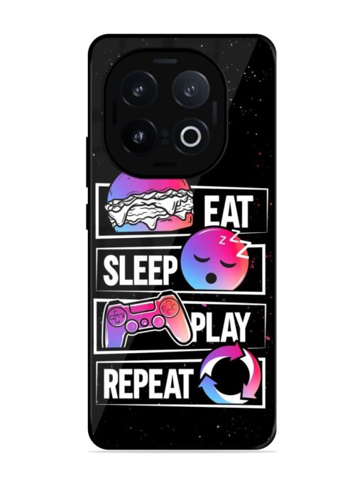 Eat Sleep Play Repeat Glossy Metal Phone Cover for Iqoo 13 (5G)