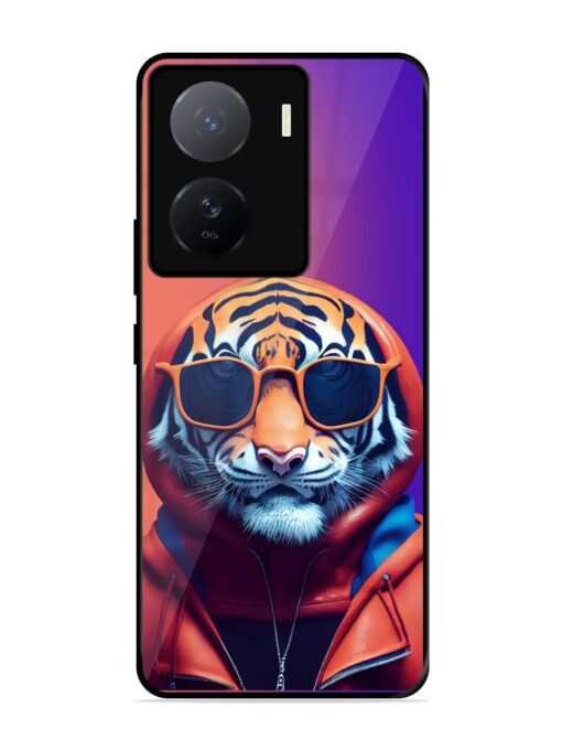 Tiger Animation Glossy Metal Phone Cover for Iqoo Z7 (5G)