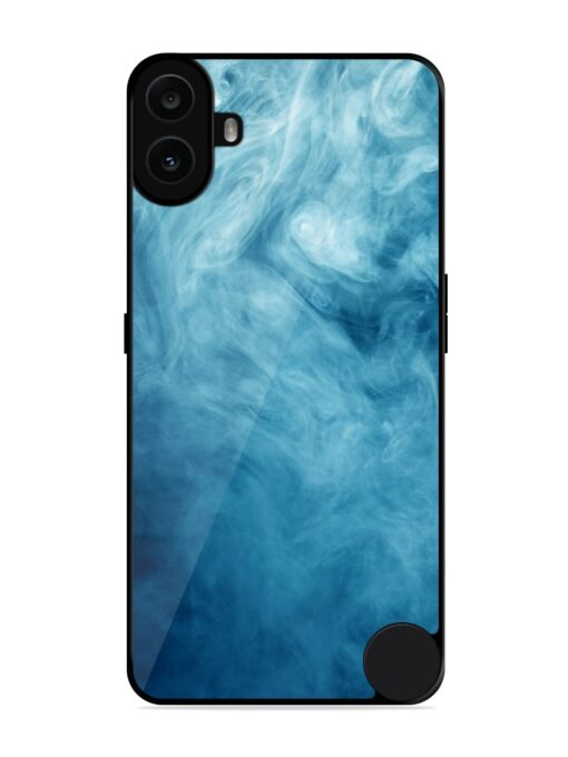 Blue Smoke Art Glossy Metal Phone Cover for Nothing CMF Phone 1