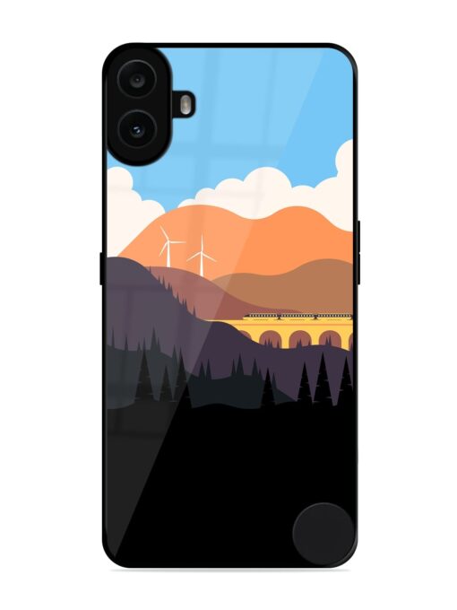 Minimal Mountain Vector Glossy Metal Phone Cover for Nothing CMF Phone 1