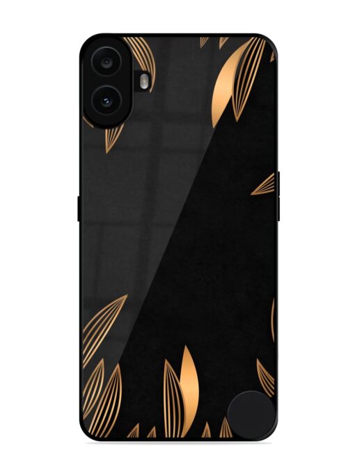 Golden Leaf Pattern Glossy Metal Phone Cover for Nothing CMF Phone 1